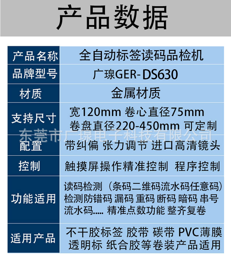 標簽讀碼機配置表